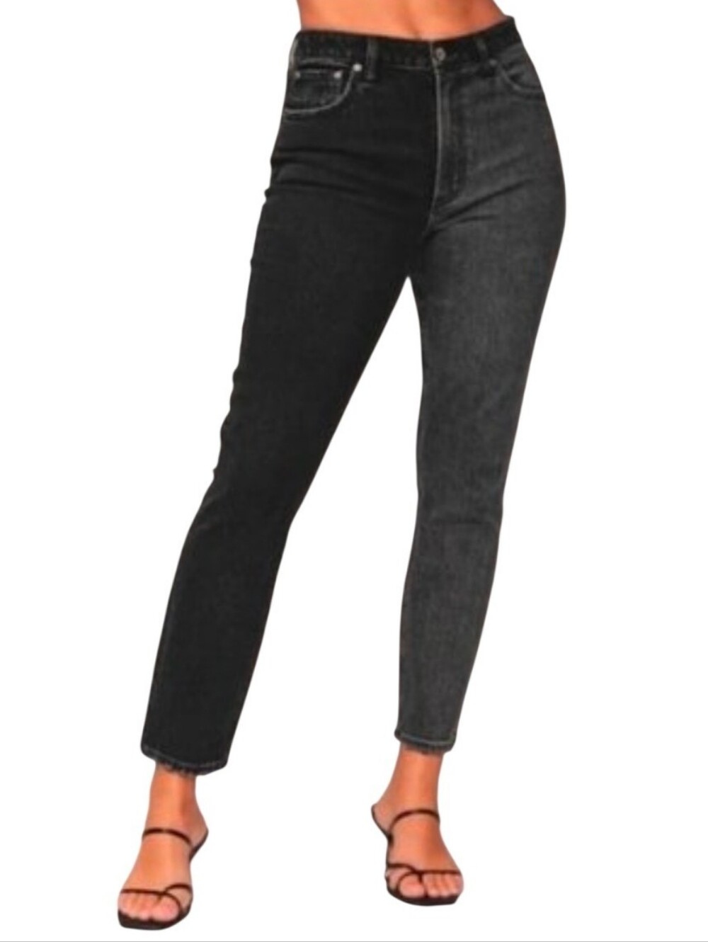Abercrombie & Fitch Curve Love Skinny High Rise Jean Two Tone Black 29 8 Long